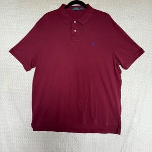 Polo Ralph Lauren Mens Burgundy Short Sleeve Classic Fit Polo‎ Shirt XL
